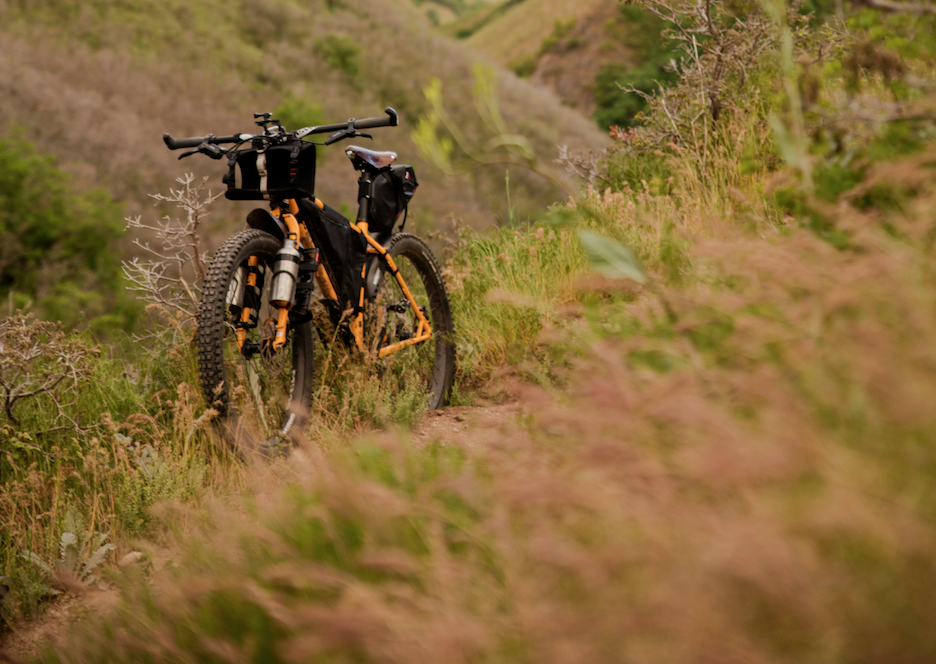 a bike with travel gear