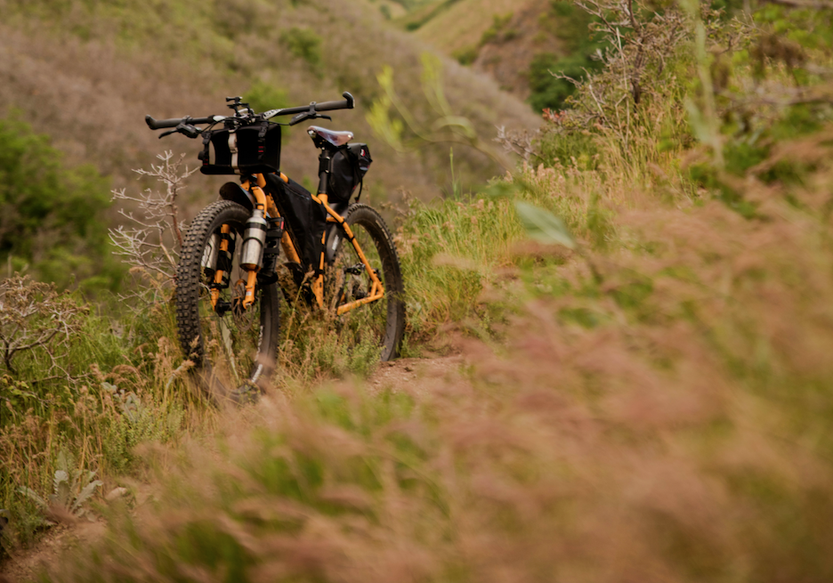 a bike with travel gear